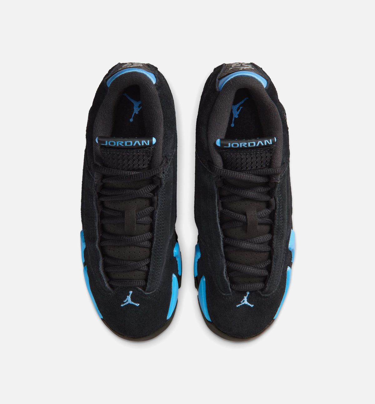 Air Jordan 14 Retro Black and University Blue | Grade School Lifestyle Shoe | Black/White/University Blue